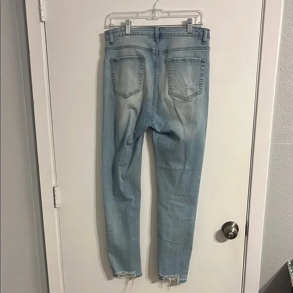 Light Blue Distressed Women Jeans - Picture 2 of 2